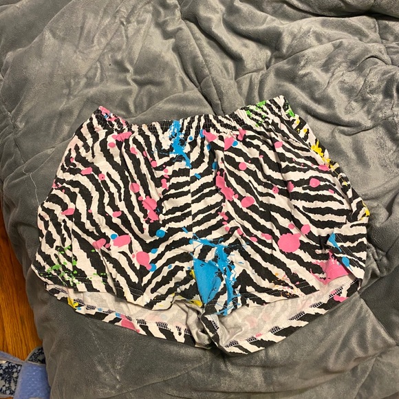 Zebra Splattered Paint Soffe Shorts - Picture 2 of 2